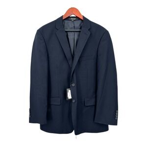 Demantie 2-Button Suit Jacket Men's 40R Navy Blue Single Breasted Blazer NWT